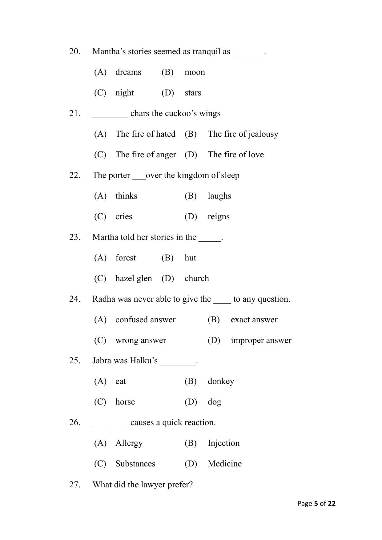 Bihar Board (BSEB) Class X: 113- ENGLISH 2025 Model Question Paper - Page 5
