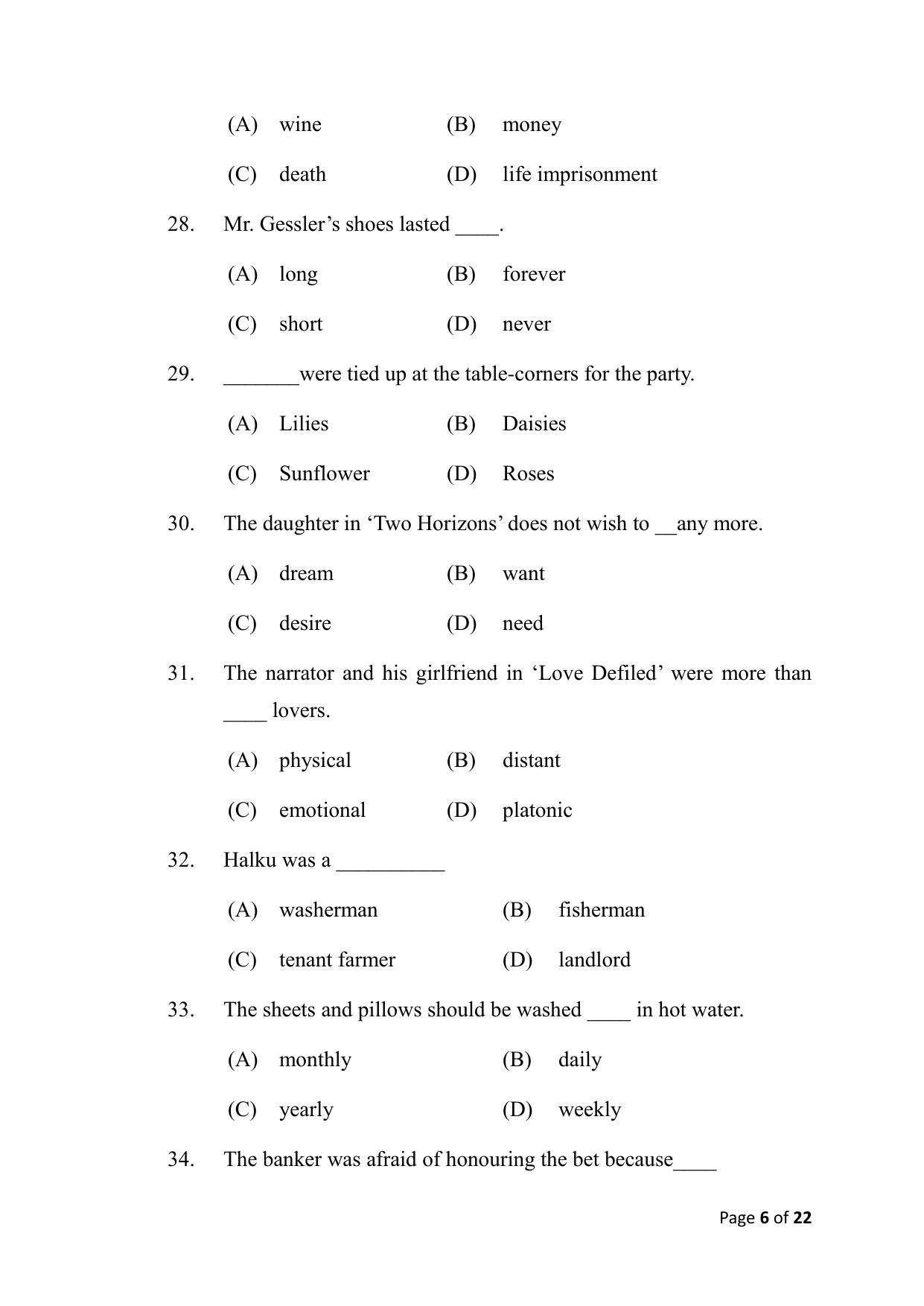 Bihar Board (BSEB) Class X: 113- ENGLISH 2025 Model Question Paper - Page 6