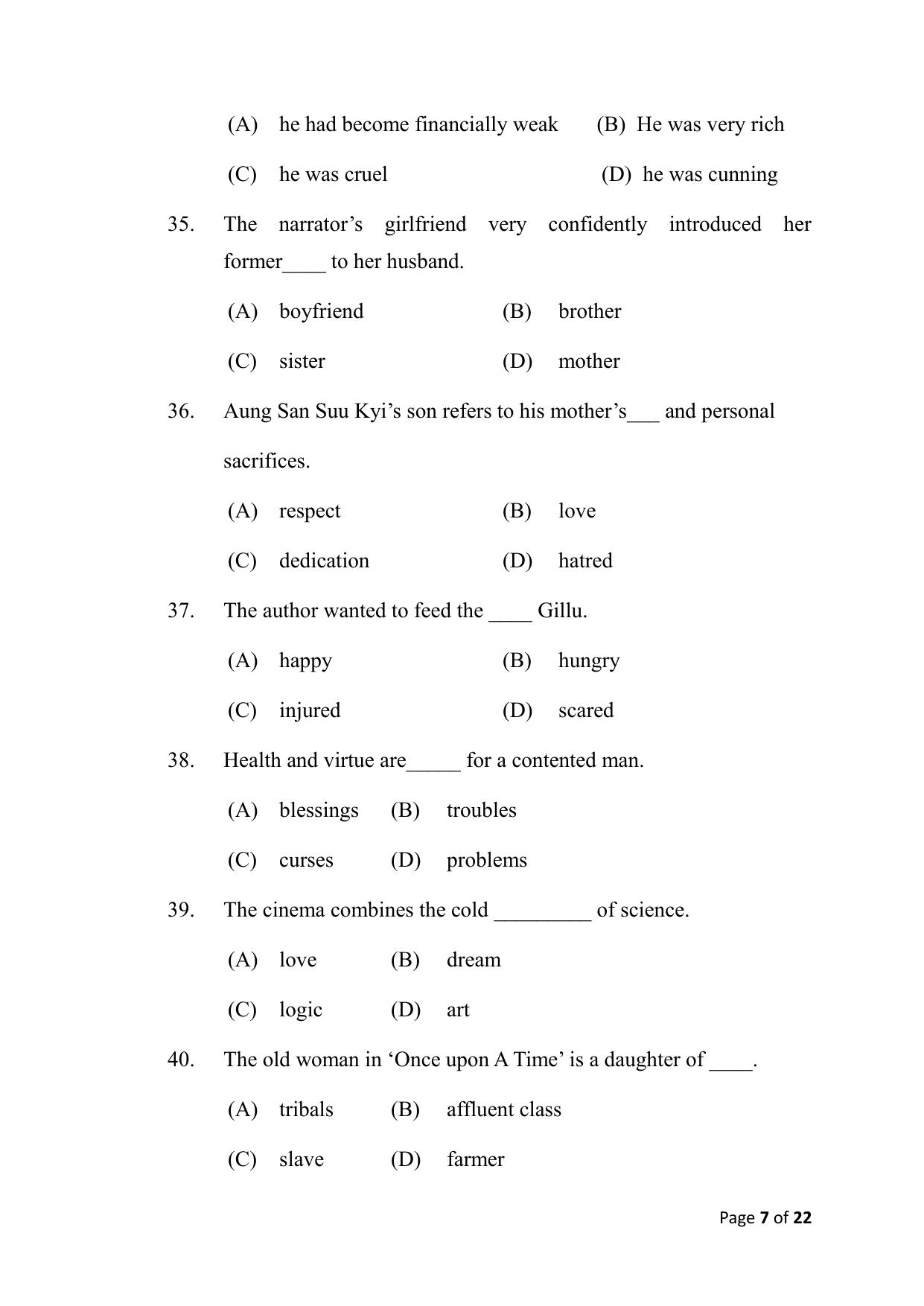 Bihar Board (BSEB) Class X: 113- ENGLISH 2025 Model Question Paper - Page 7