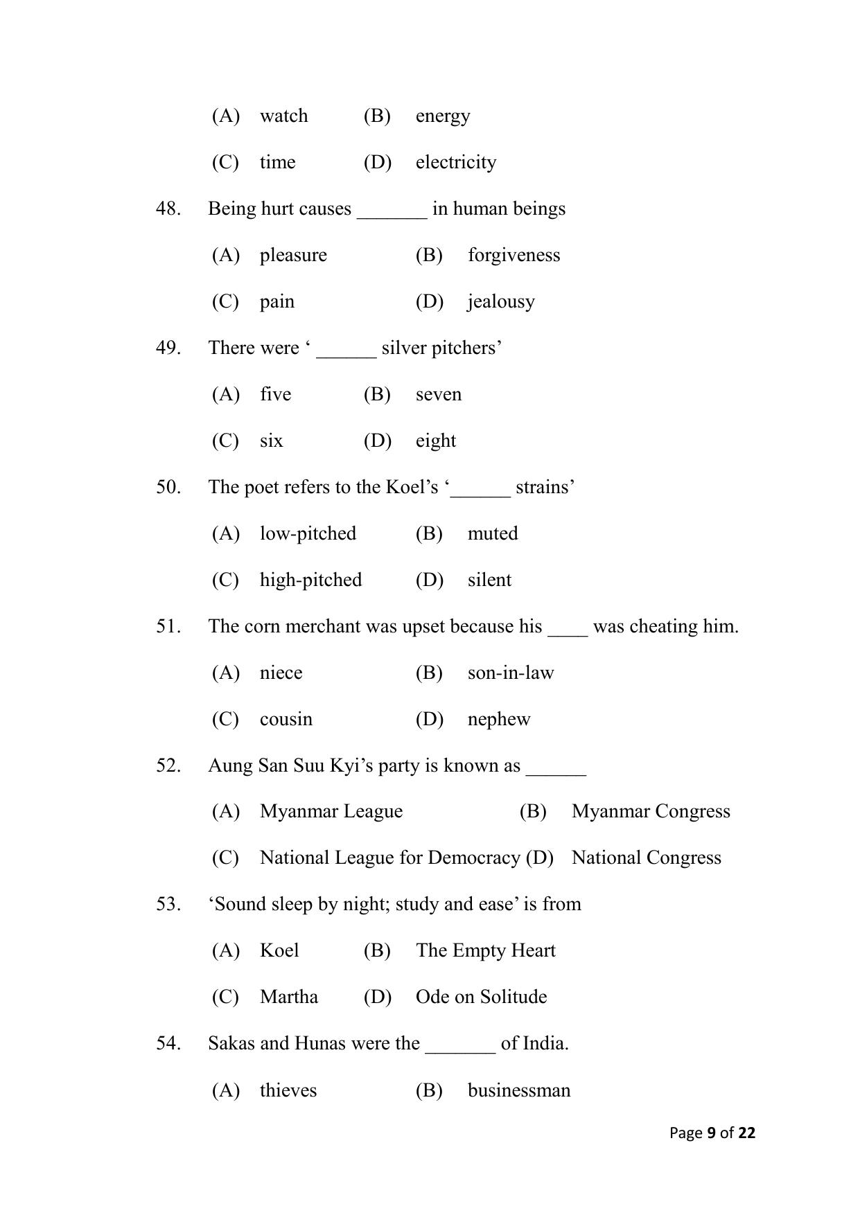 Bihar Board (BSEB) Class X: 113- ENGLISH 2025 Model Question Paper - Page 9