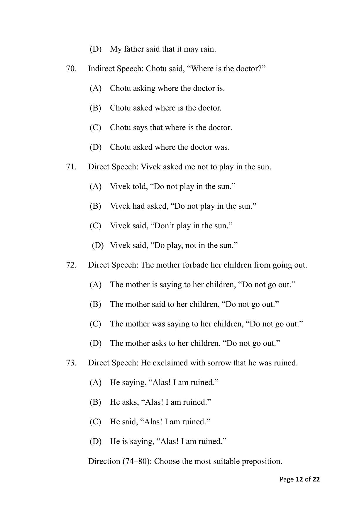 Bihar Board (BSEB) Class X: 113- ENGLISH 2025 Model Question Paper - Page 12