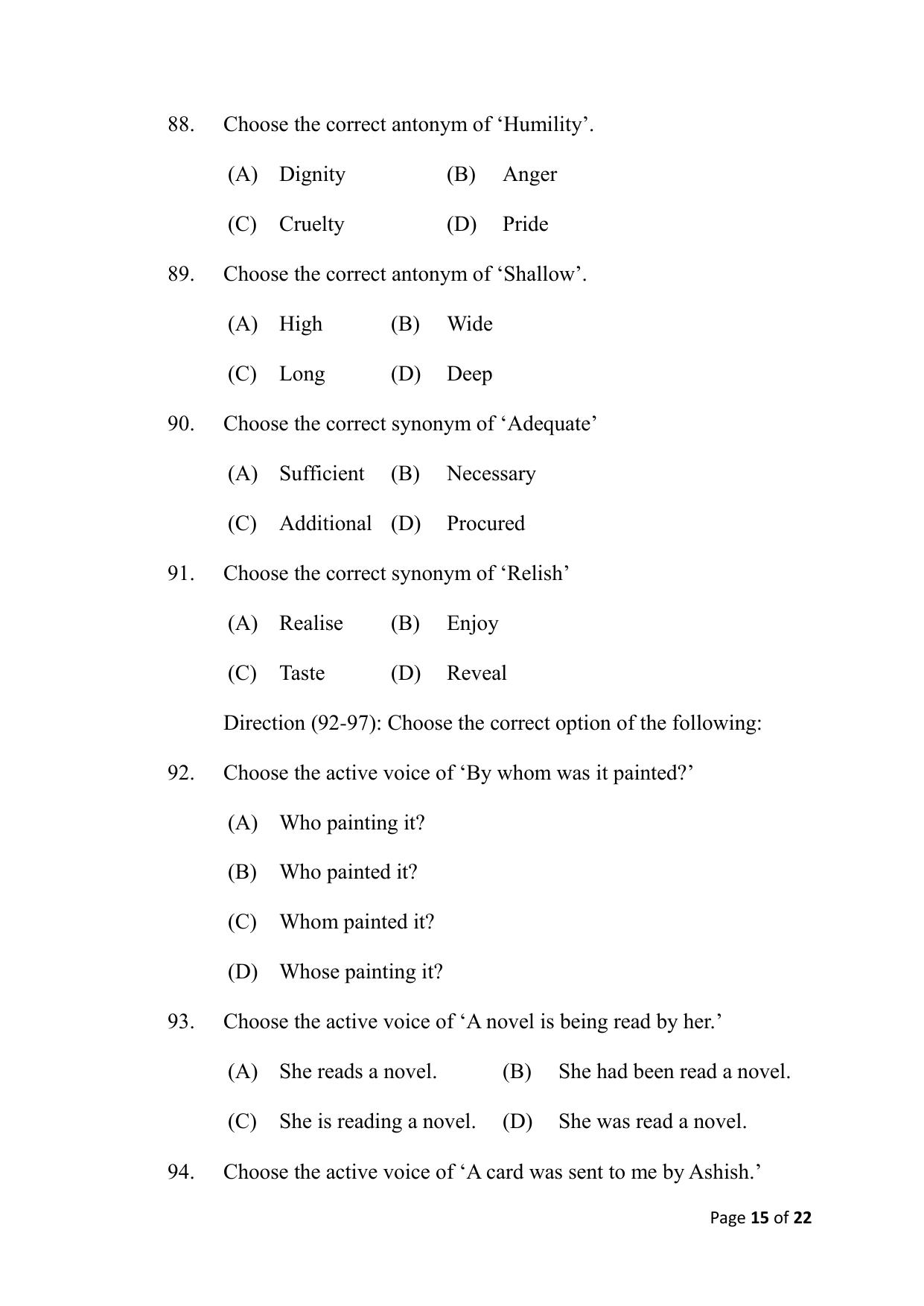 Bihar Board (BSEB) Class X: 113- ENGLISH 2025 Model Question Paper - Page 15