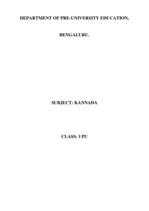 Karnataka 1st PUC Question Bank for Kannada