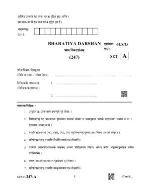 NIOS October 2022 Class 10 Bharatiya Darshan Question Paper