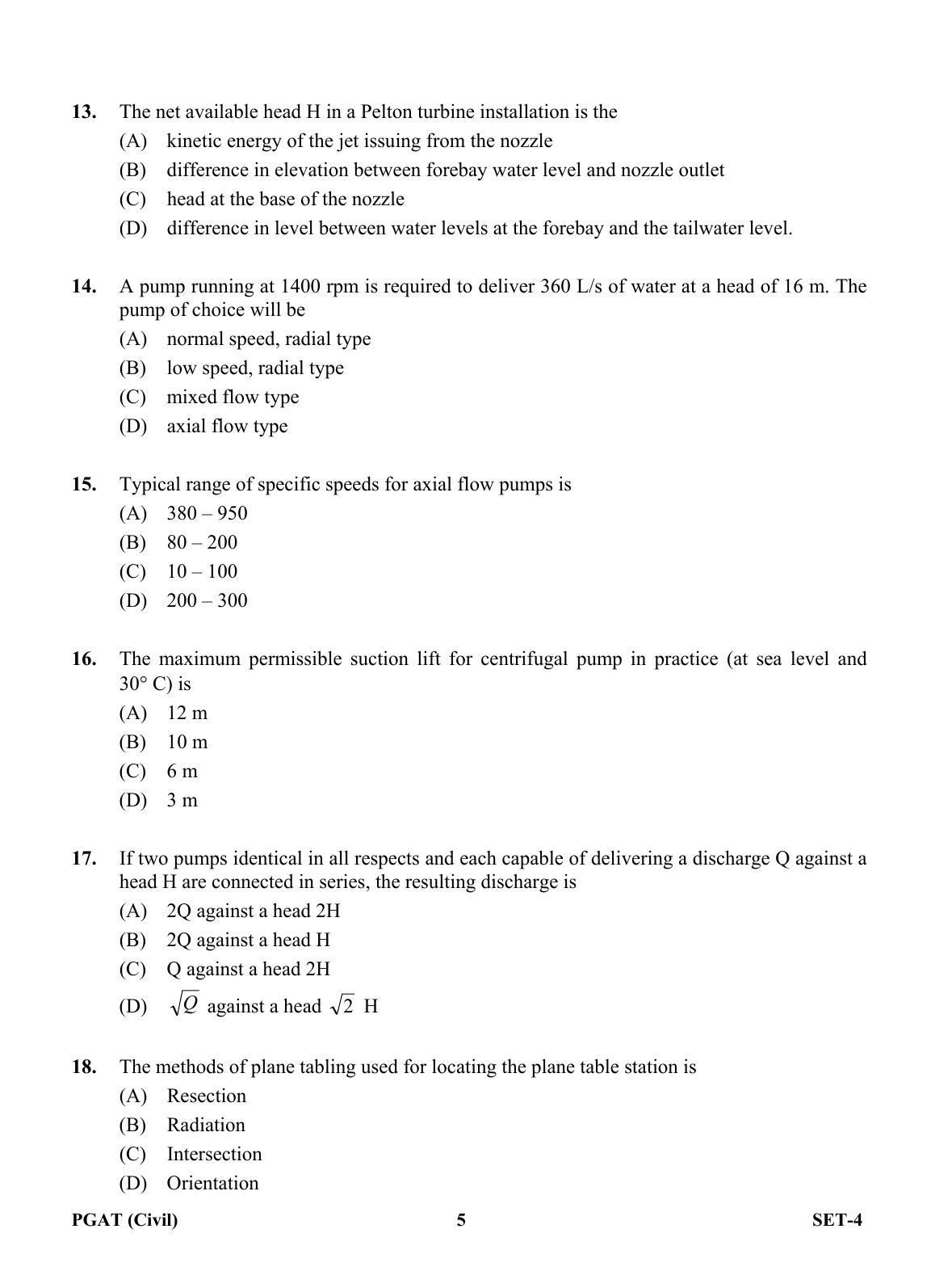 OJEE PGAT 2013 Civil Set 4 Question Paper - Page 4