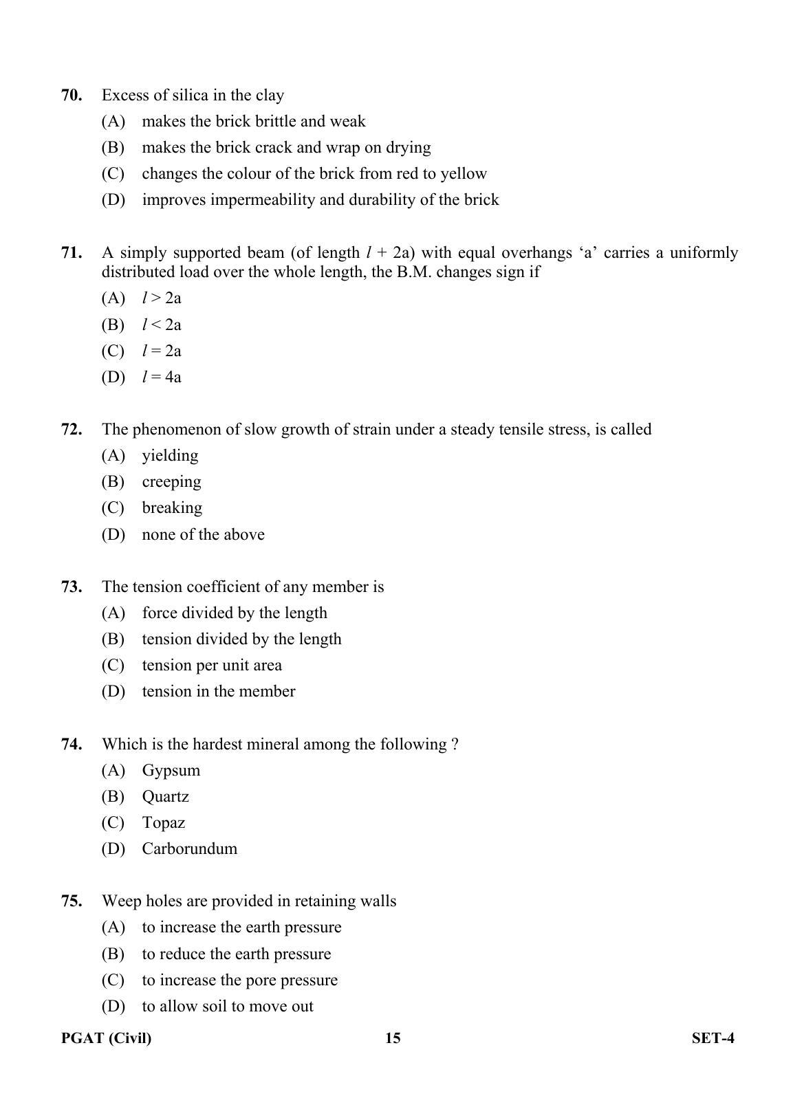 OJEE PGAT 2013 Civil Set 4 Question Paper - Page 14
