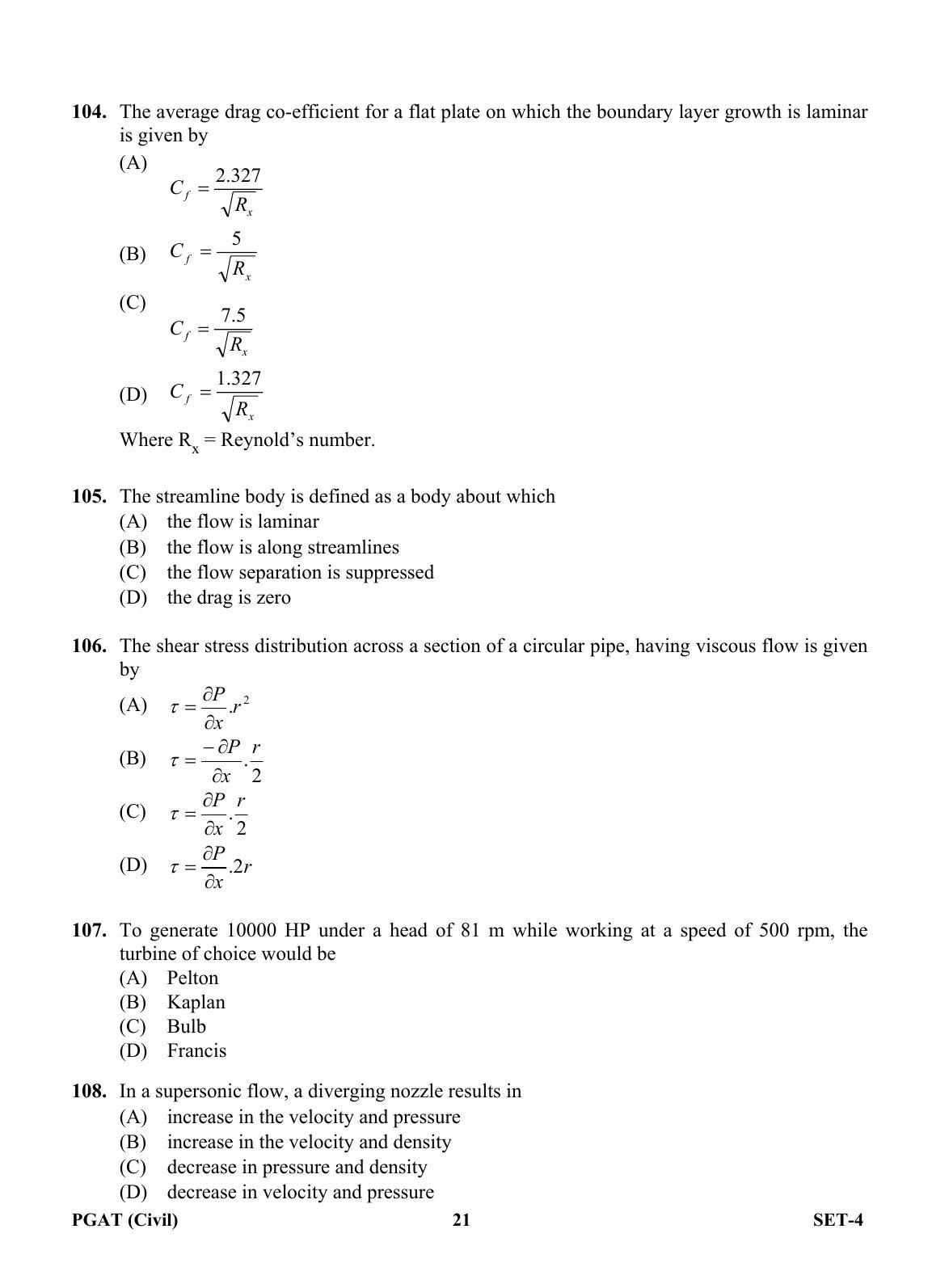 OJEE PGAT 2013 Civil Set 4 Question Paper - Page 20