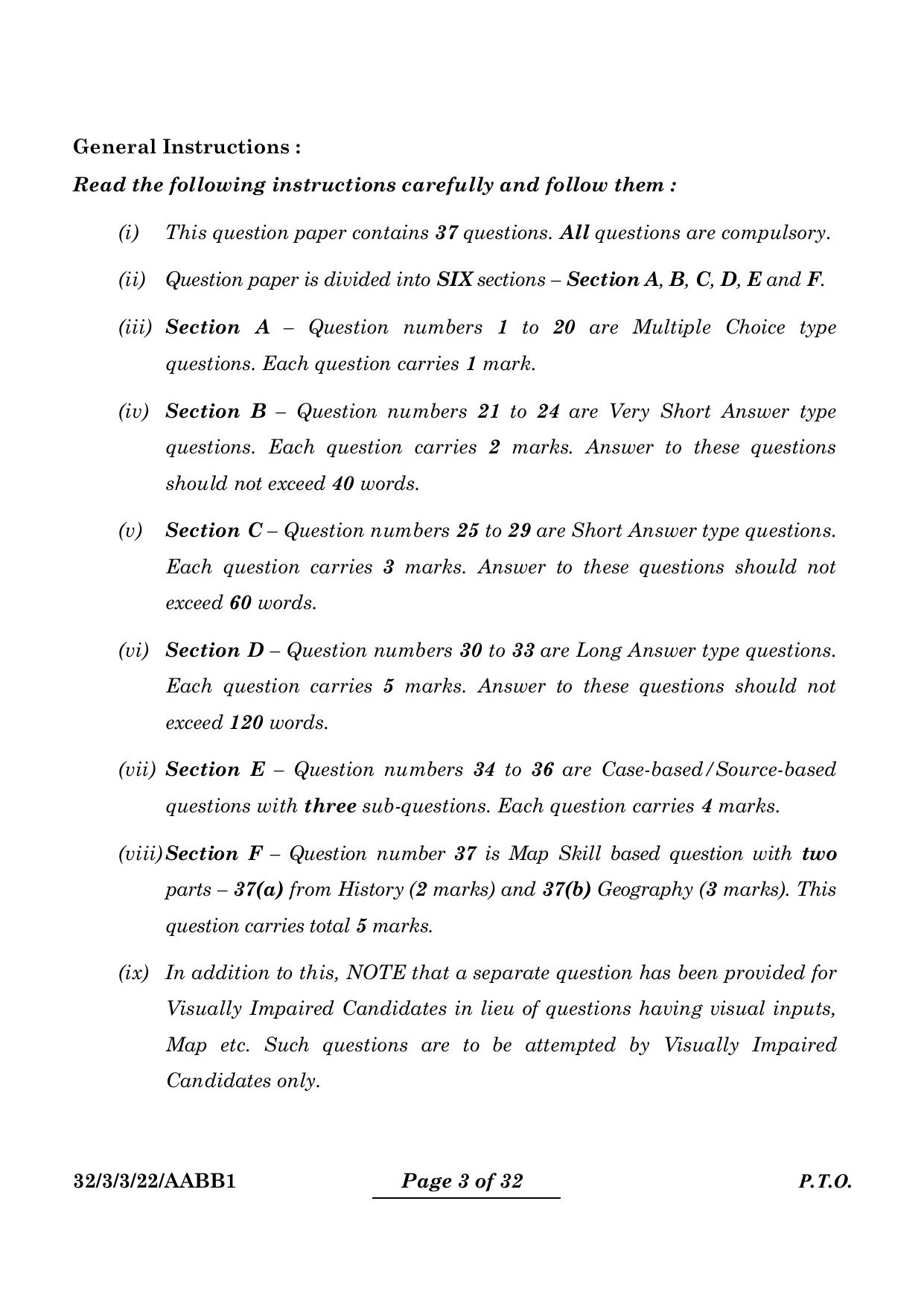 CBSE Class 10 32-3-3 Social Science 2024 Question Paper - Page 3