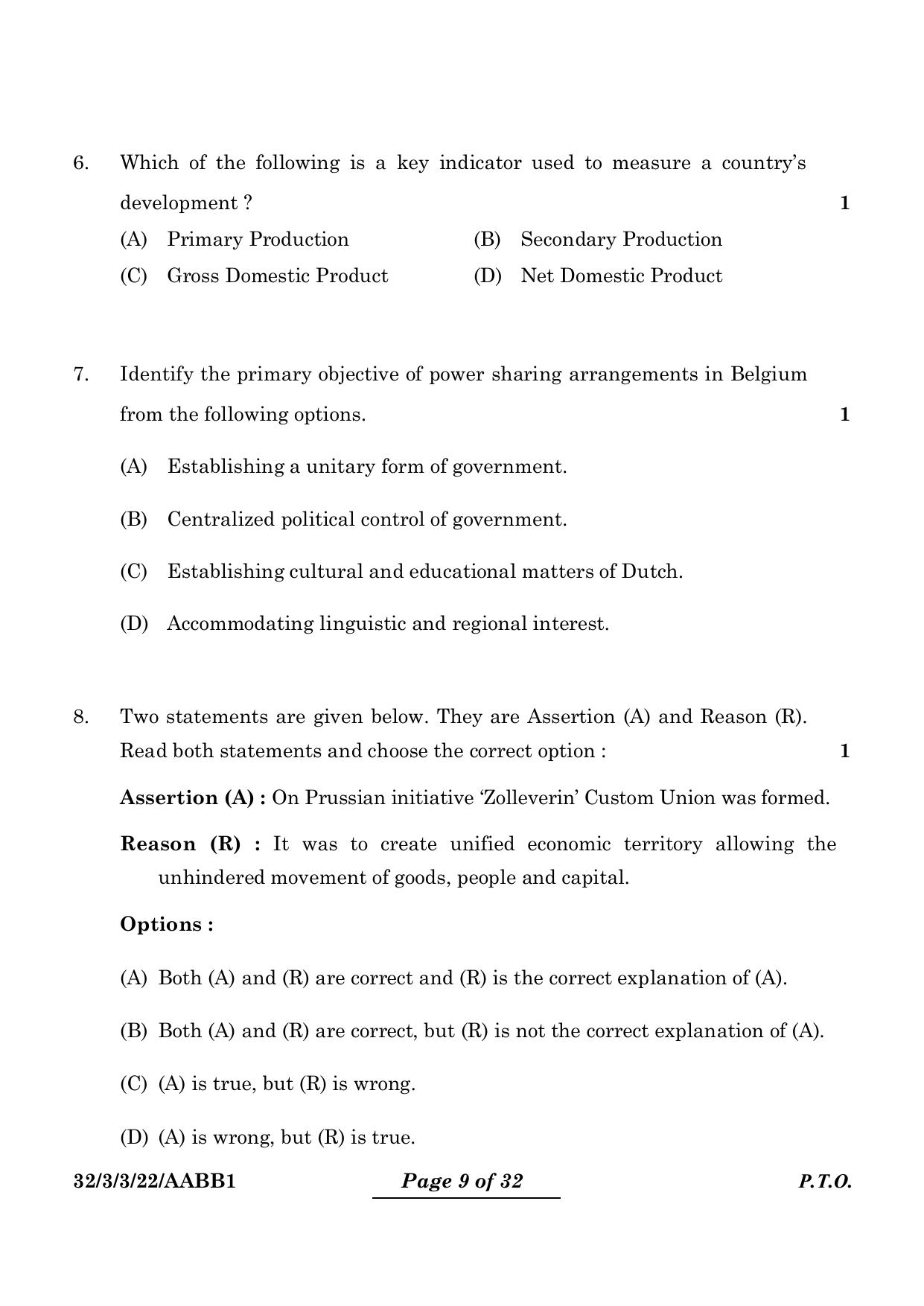 CBSE Class 10 32-3-3 Social Science 2024 Question Paper - Page 9