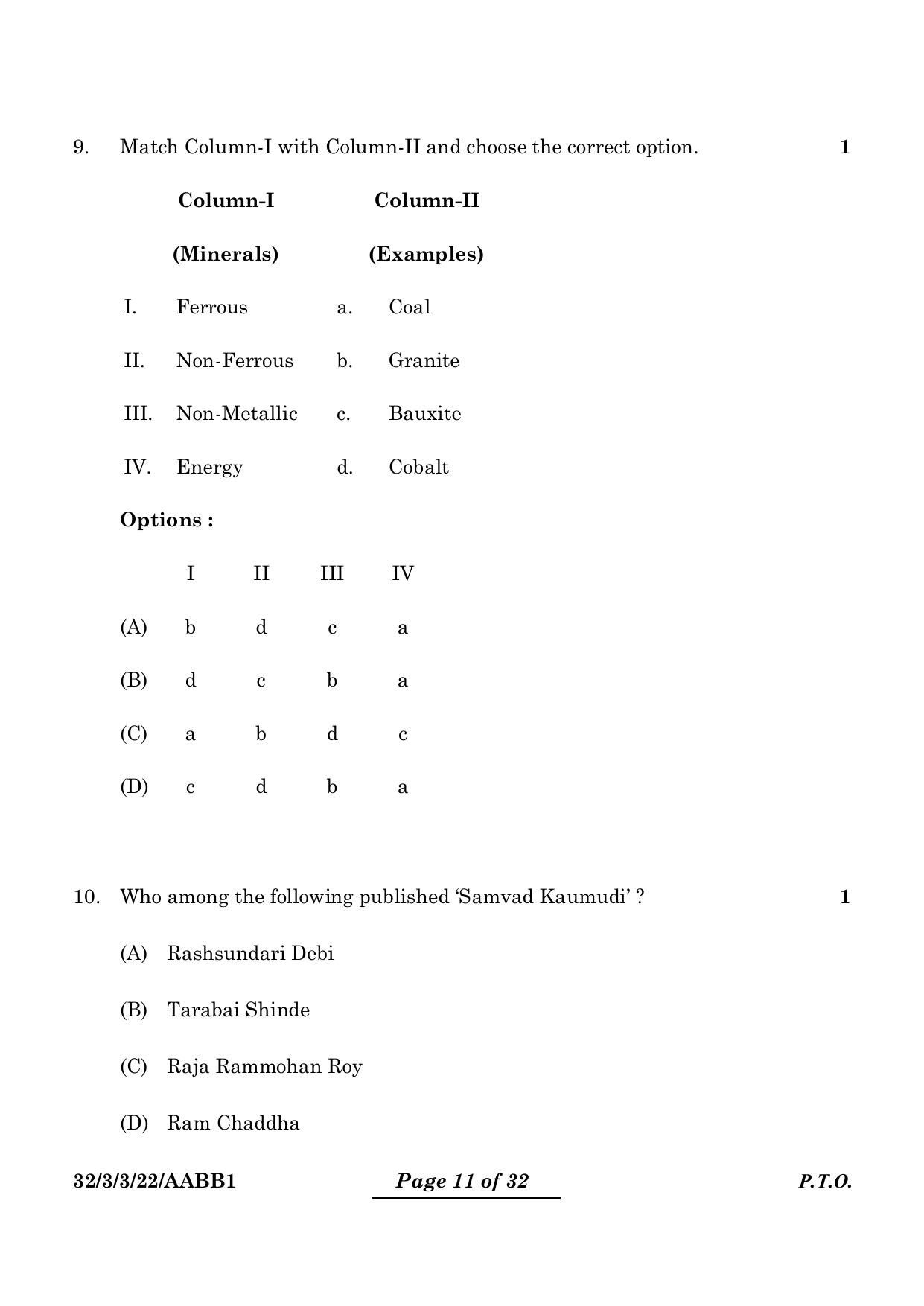 CBSE Class 10 32-3-3 Social Science 2024 Question Paper - Page 11