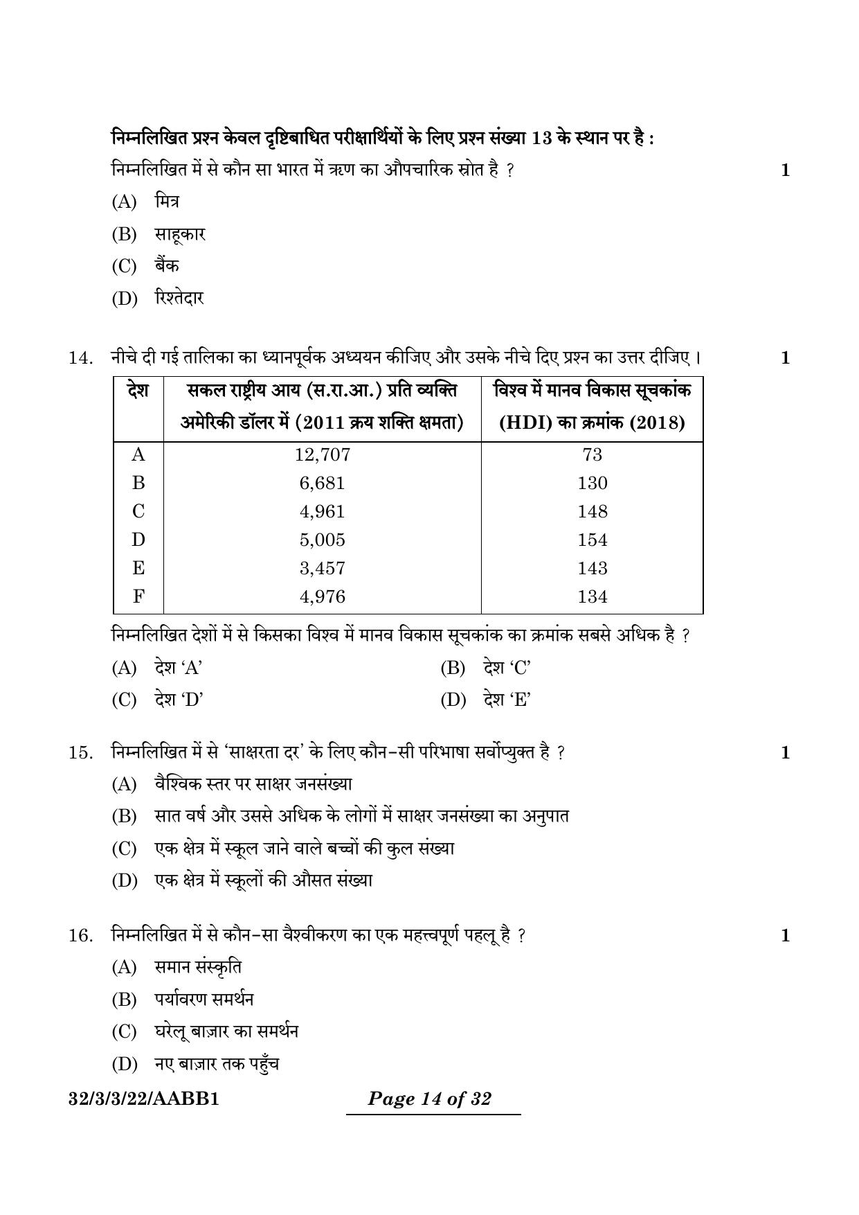CBSE Class 10 32-3-3 Social Science 2024 Question Paper - Page 14