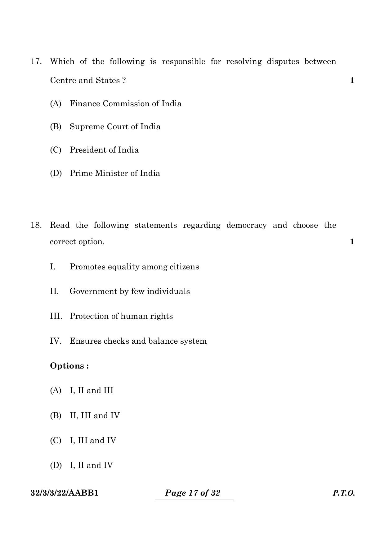 CBSE Class 10 32-3-3 Social Science 2024 Question Paper - Page 17