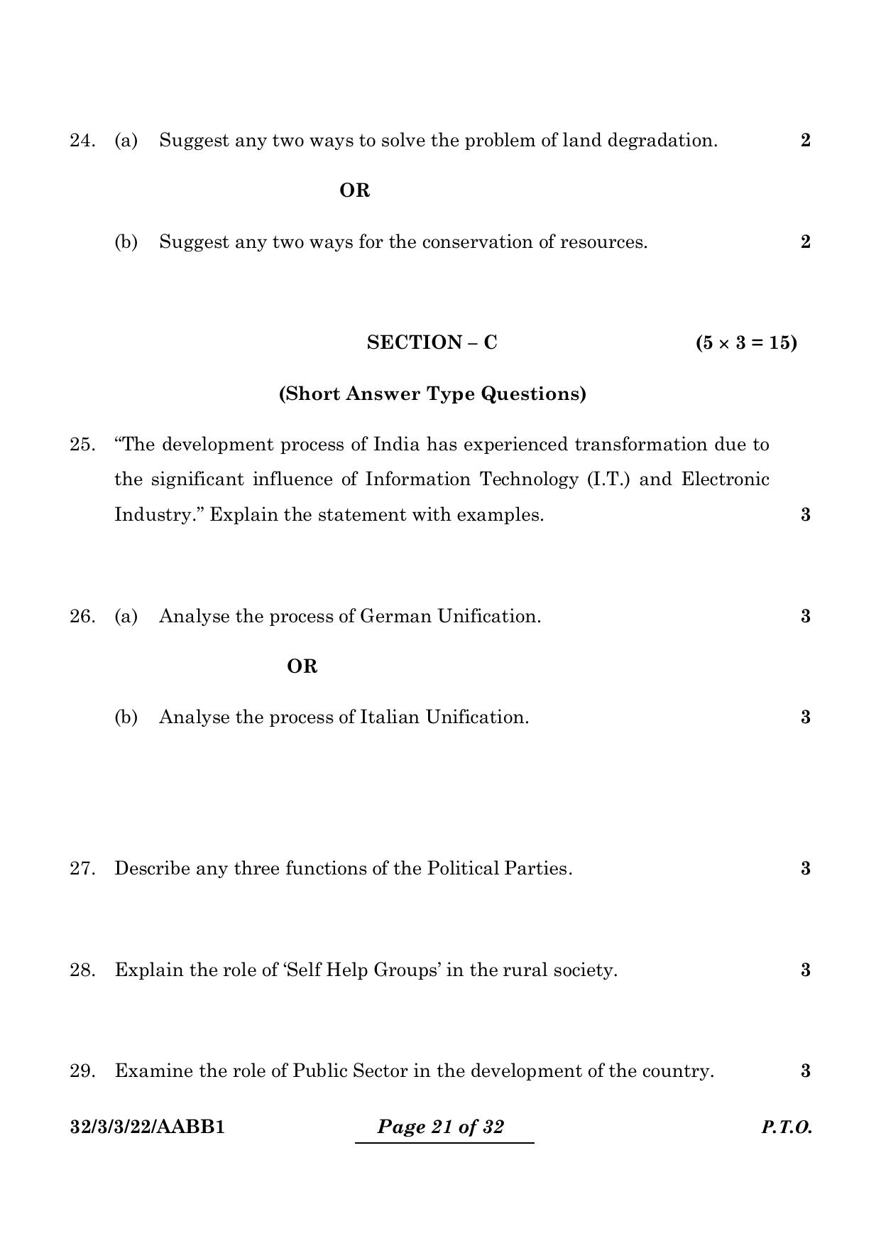 CBSE Class 10 32-3-3 Social Science 2024 Question Paper - Page 21