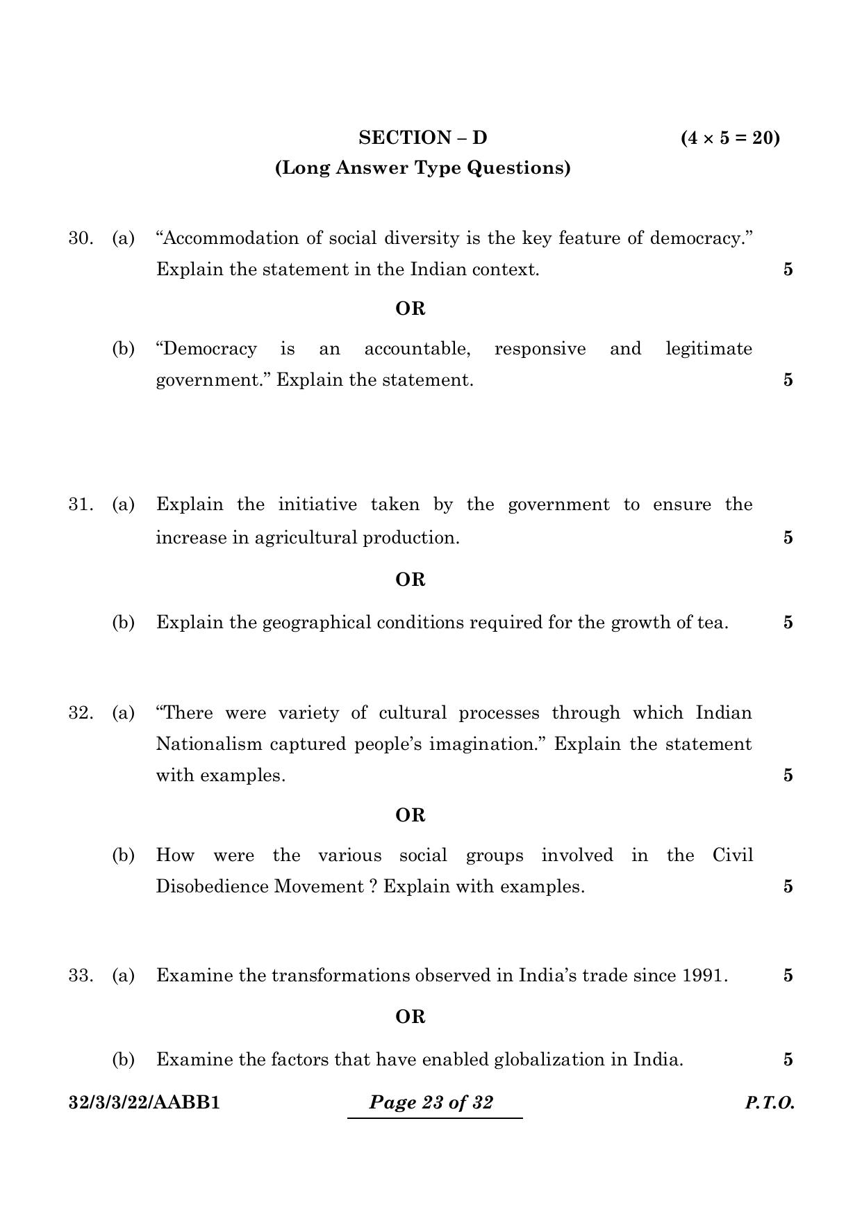 CBSE Class 10 32-3-3 Social Science 2024 Question Paper - Page 23