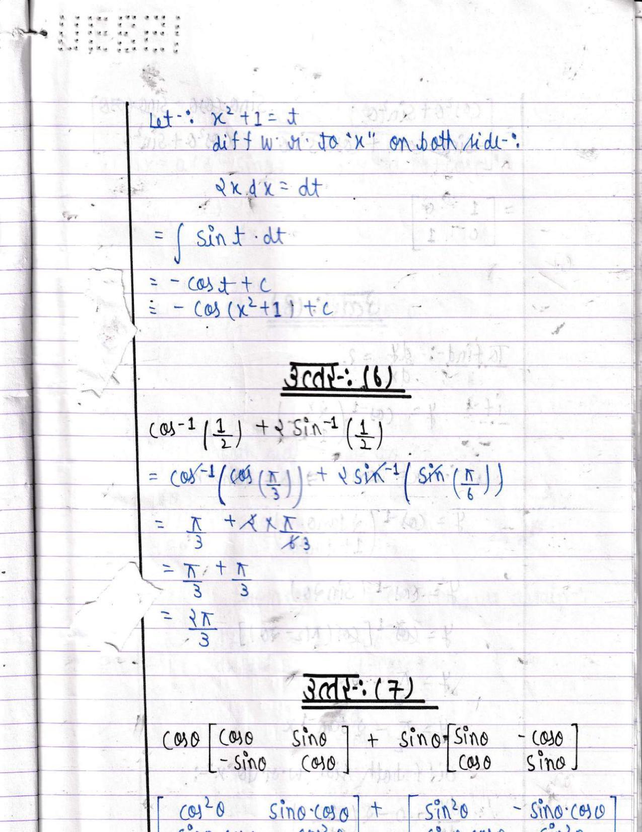 UBSE Class 12 Maths 2022 Toppers Answer Sheet - Page 6