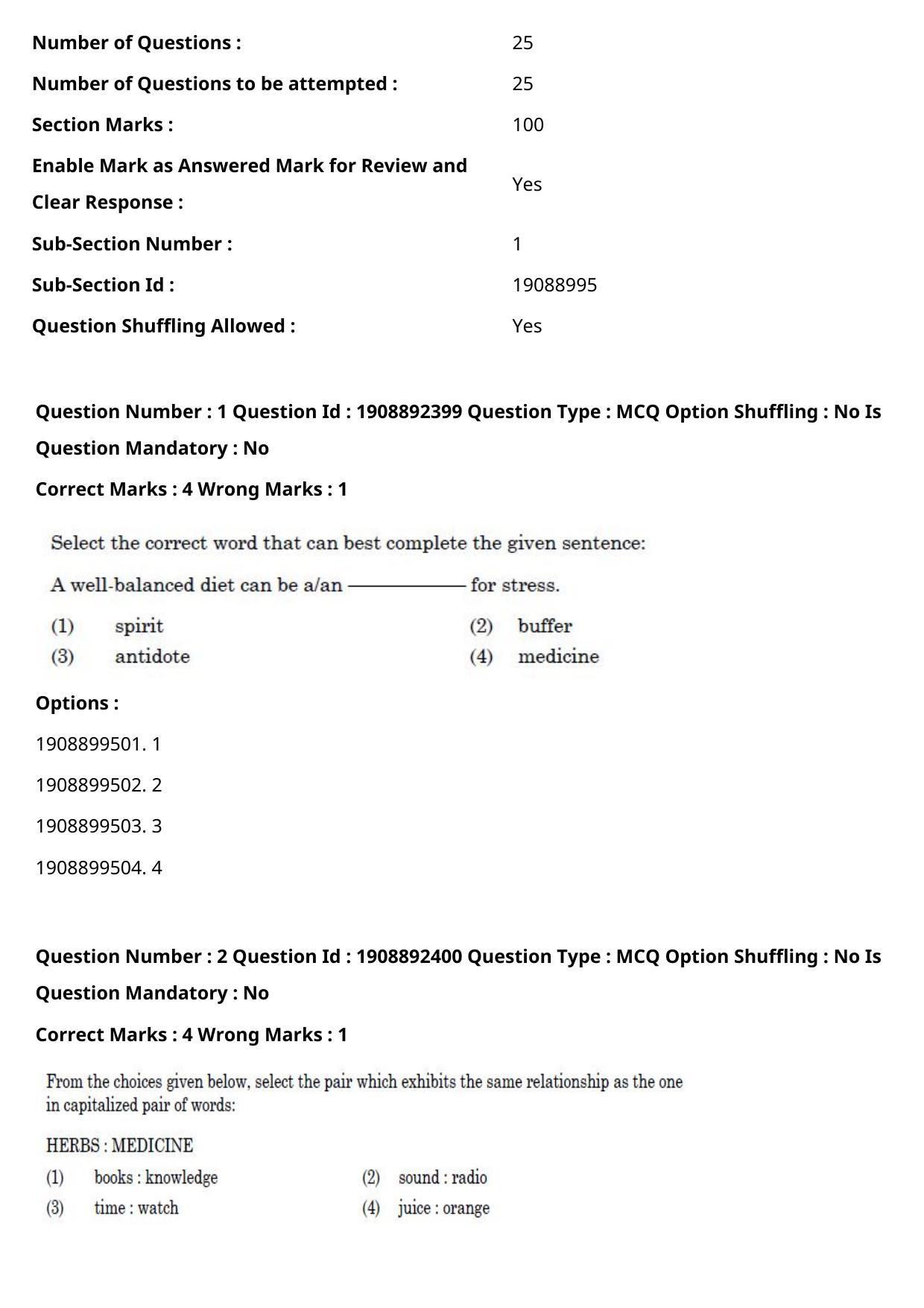 CUET PG 2021 PGQP45 Question Paper - Page 2