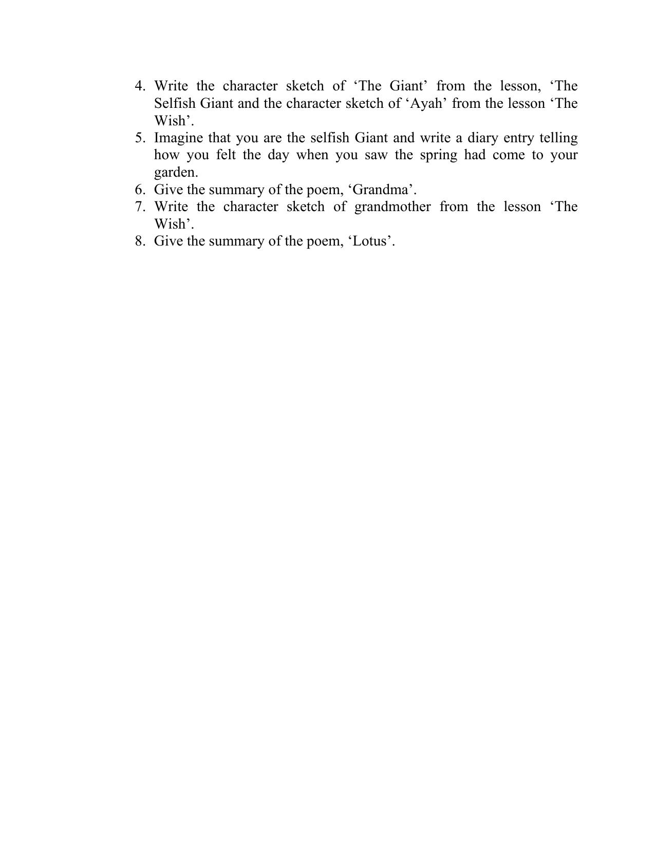 CBSE Worksheets for Class 6 English Assignment 15 - Page 3