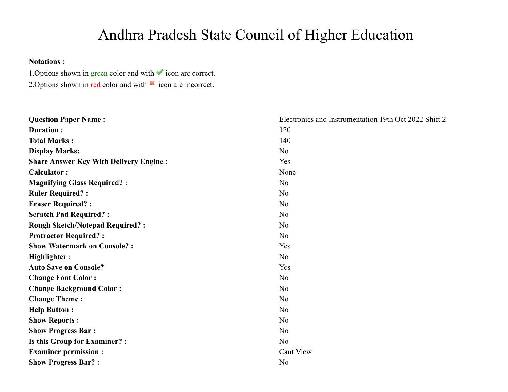 AP RCET 2022: Electronics and Instrumentation - 19-10-2022 (Wednesday) Session-II Question Paper With keys - Page 1
