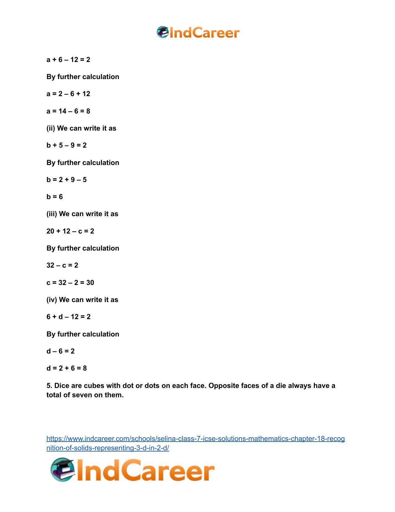 Selina Class 7 ICSE Solutions Mathematics : Chapter 18- Recognition of Solids (Representing 3-D in 2-D) - Page 4