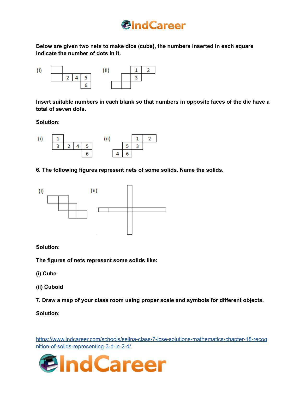 Selina Class 7 ICSE Solutions Mathematics : Chapter 18- Recognition of Solids (Representing 3-D in 2-D) - Page 5