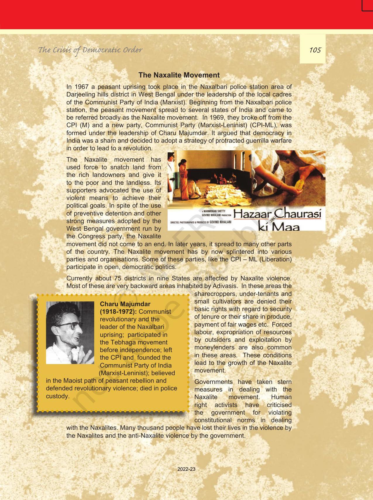NCERT Book for Class 12 Political Science (Politics In India Since Independence) Chapter 6 The Crisis of Democratic Order - Page 4