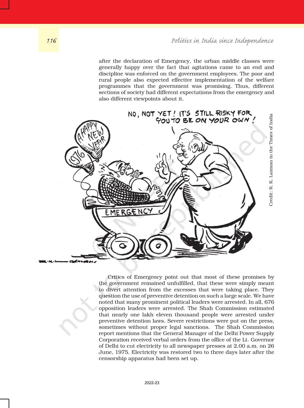 NCERT Book for Class 12 Political Science (Politics In India Since Independence) Chapter 6 The Crisis of Democratic Order - Page 15