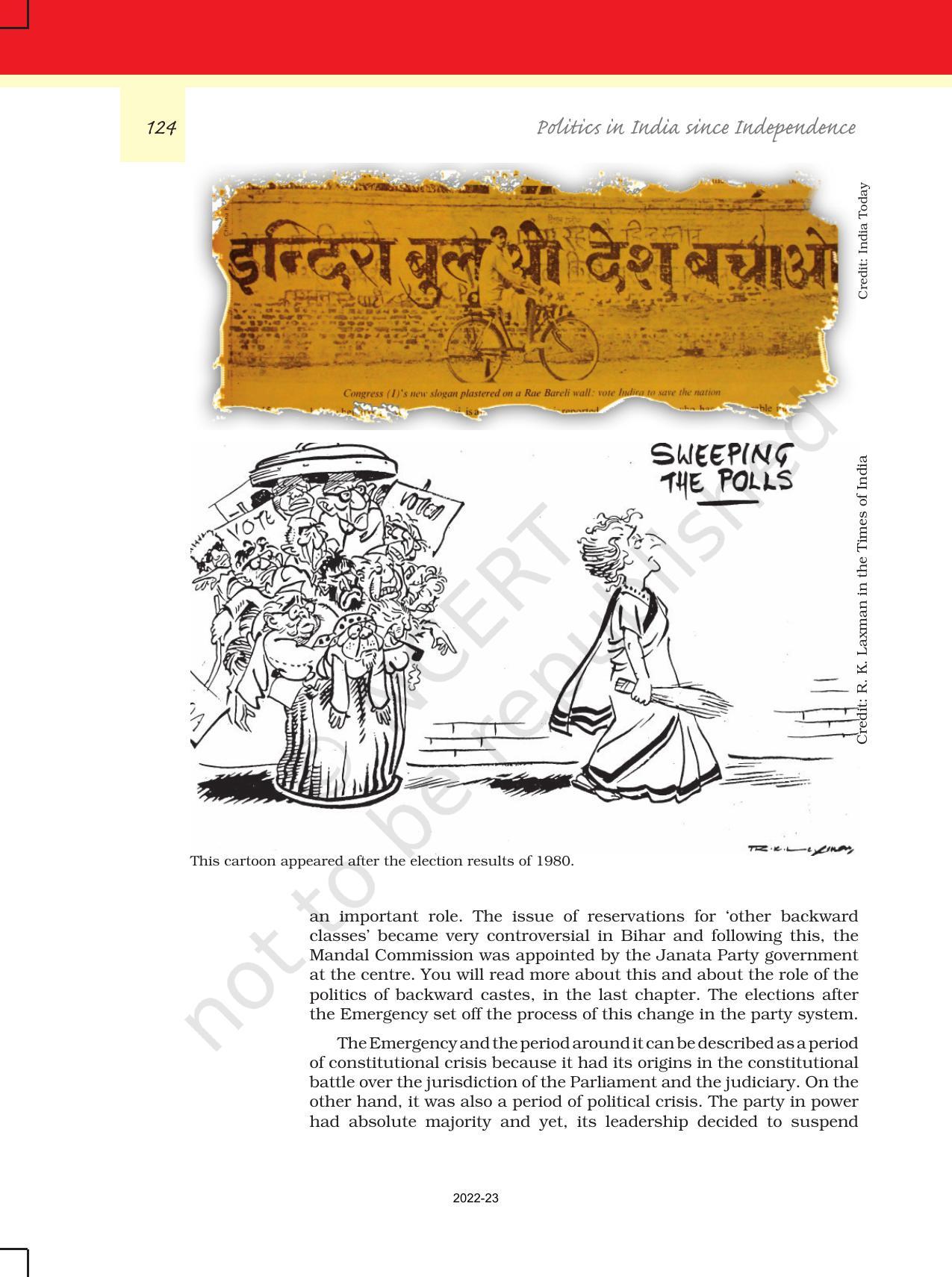 NCERT Book for Class 12 Political Science (Politics In India Since Independence) Chapter 6 The Crisis of Democratic Order - Page 23