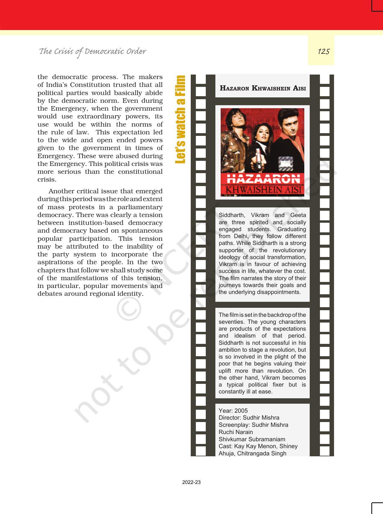 NCERT Book for Class 12 Political Science (Politics In India Since Independence) Chapter 6 The Crisis of Democratic Order - Page 24