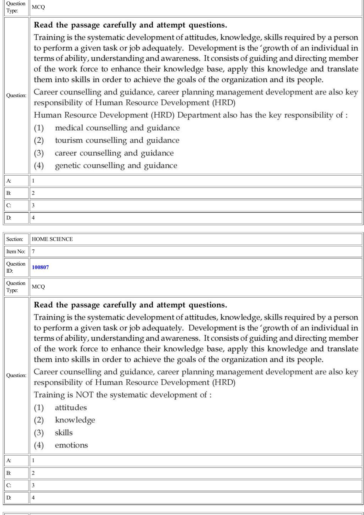 CUET 2022 Question Paper of Home Science - Page 5