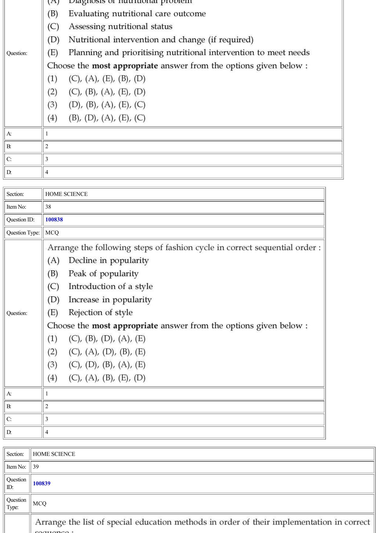 CUET 2022 Question Paper of Home Science - Page 18