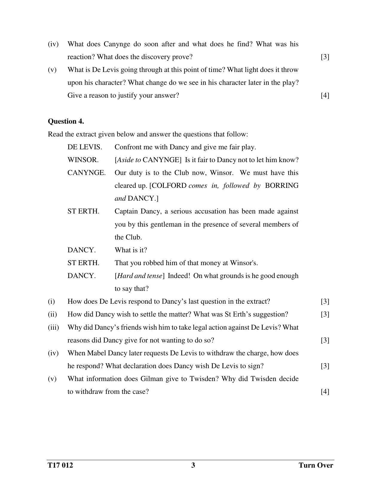 ICSE Class 10 English Paper II (ENGLISH LITERATURE)  2017 Question Paper - Page 3