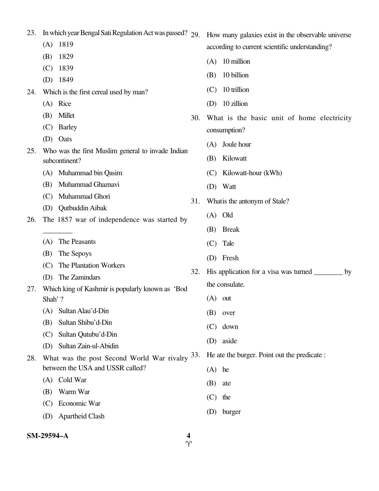 KUET 2023 MLIS Question Paper - Page 4