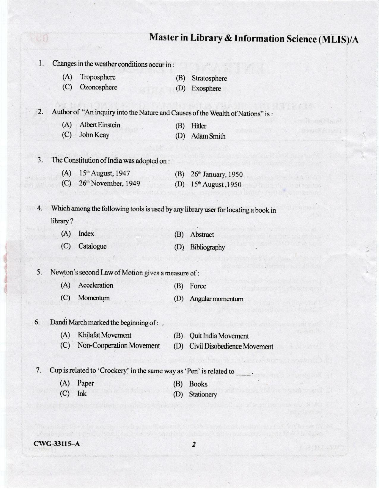 KUET 2023 MLIS Question Paper - Page 37