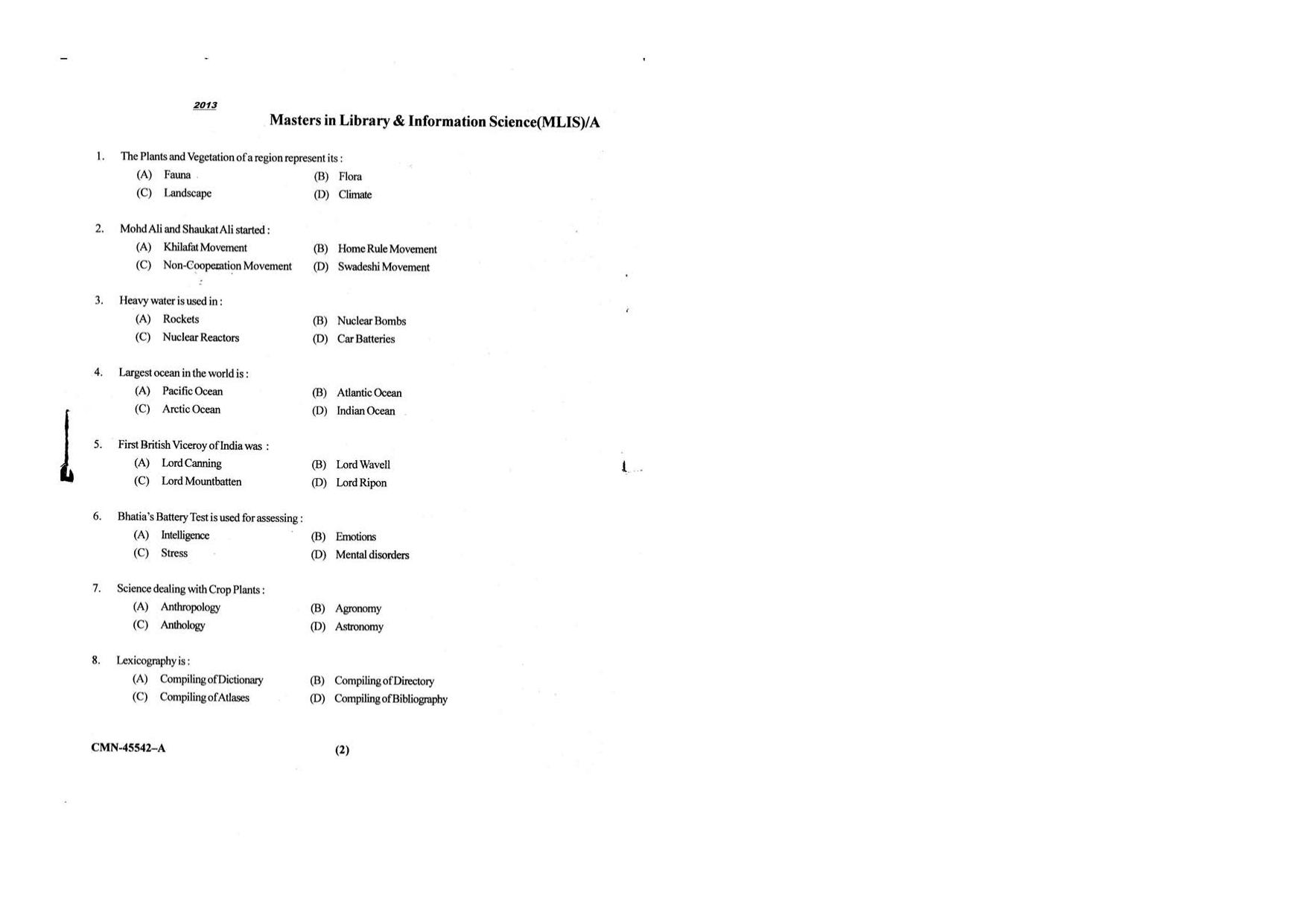 KUET 2023 MLIS Question Paper - Page 54