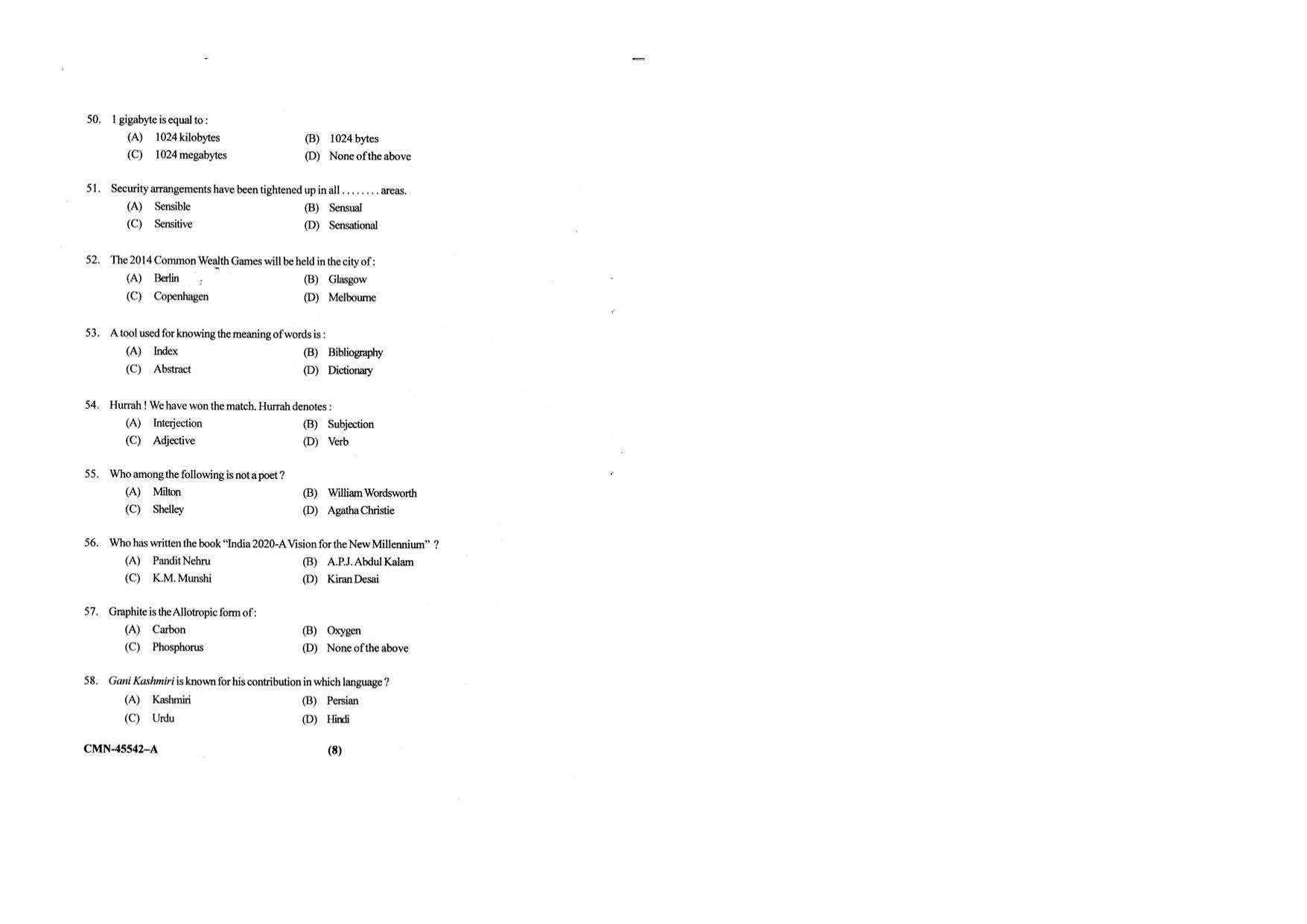 KUET 2023 MLIS Question Paper - Page 60