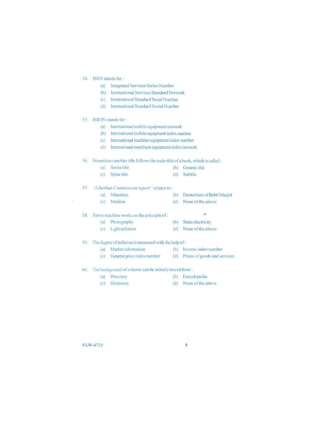 KUET 2023 MLIS Question Paper - Page 77
