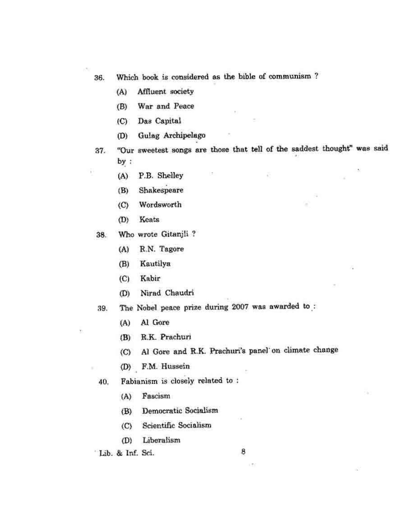 KUET 2023 MLIS Question Paper - Page 85