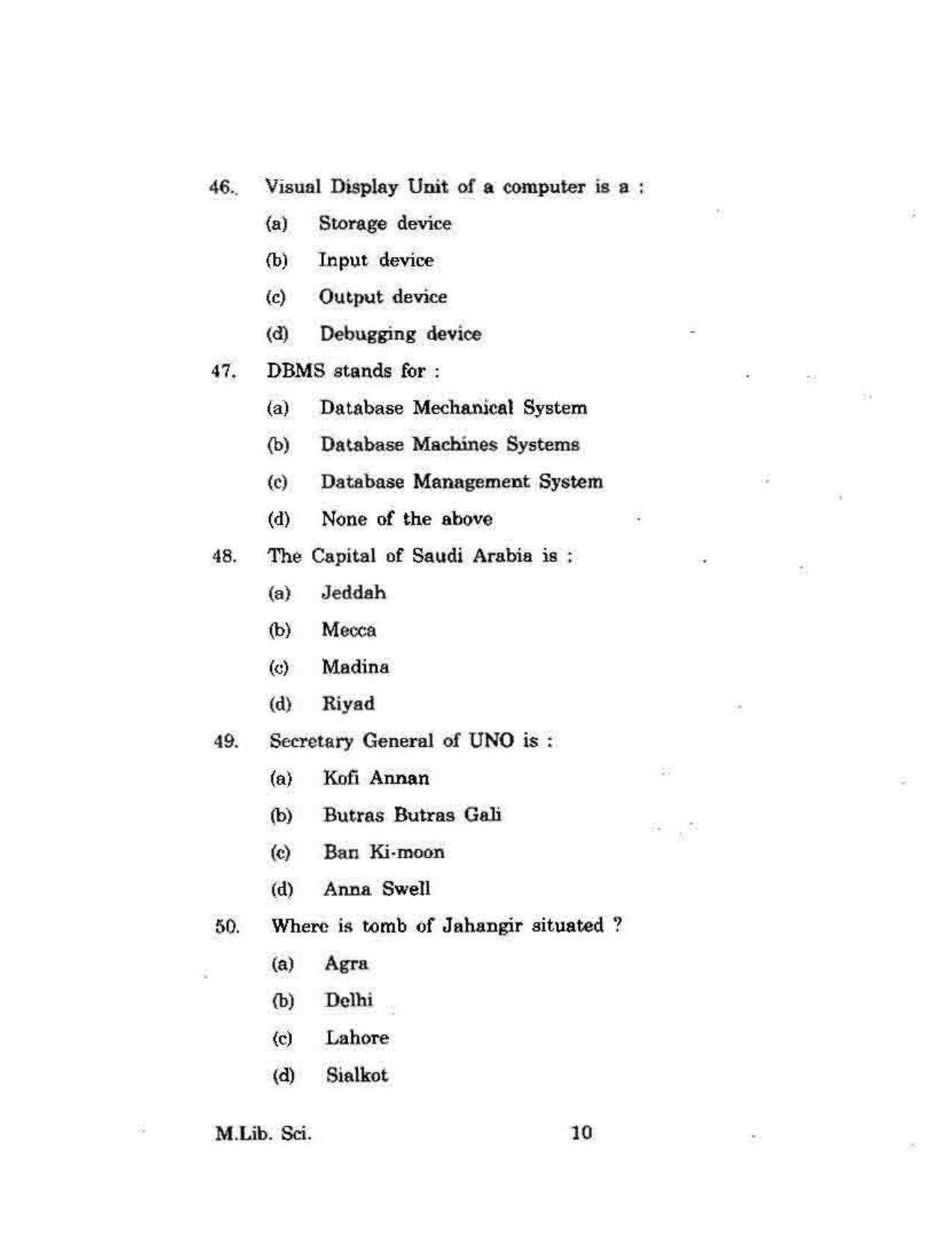 KUET 2023 MLIS Question Paper - Page 99