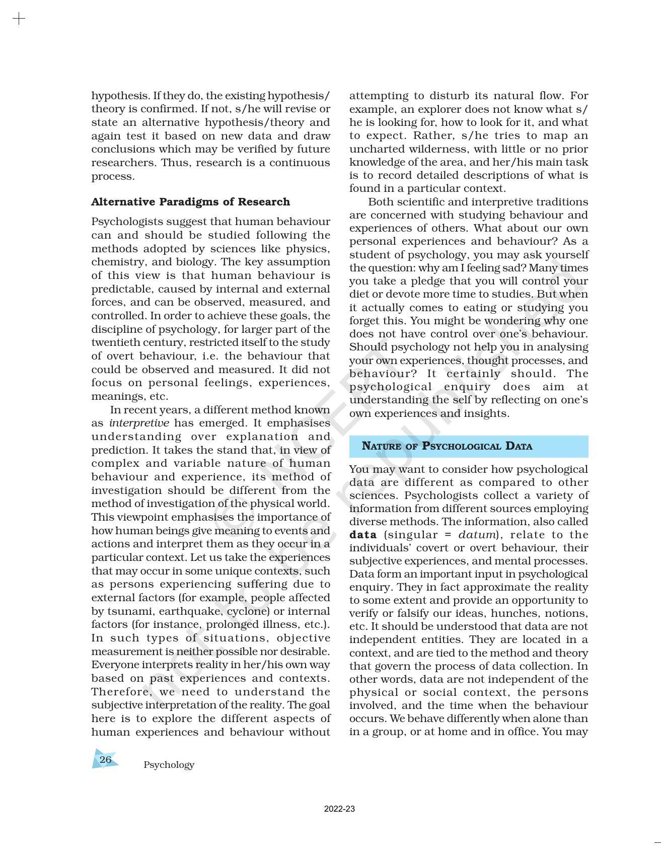 NCERT Book for Class 11 Psychology Chapter 2 Methods of Enquiry in Psychology - Page 5