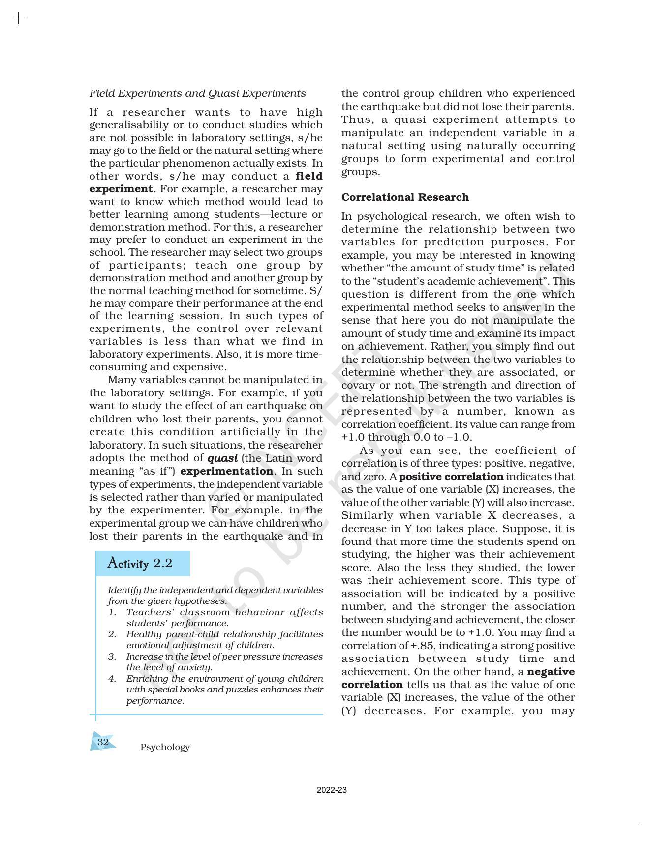 NCERT Book for Class 11 Psychology Chapter 2 Methods of Enquiry in Psychology - Page 11