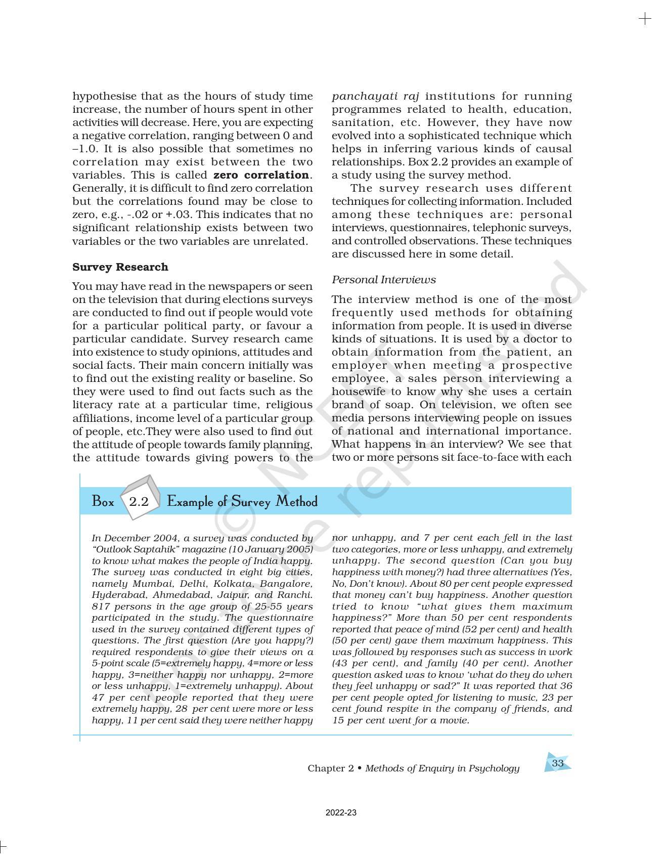 NCERT Book for Class 11 Psychology Chapter 2 Methods of Enquiry in Psychology - Page 12