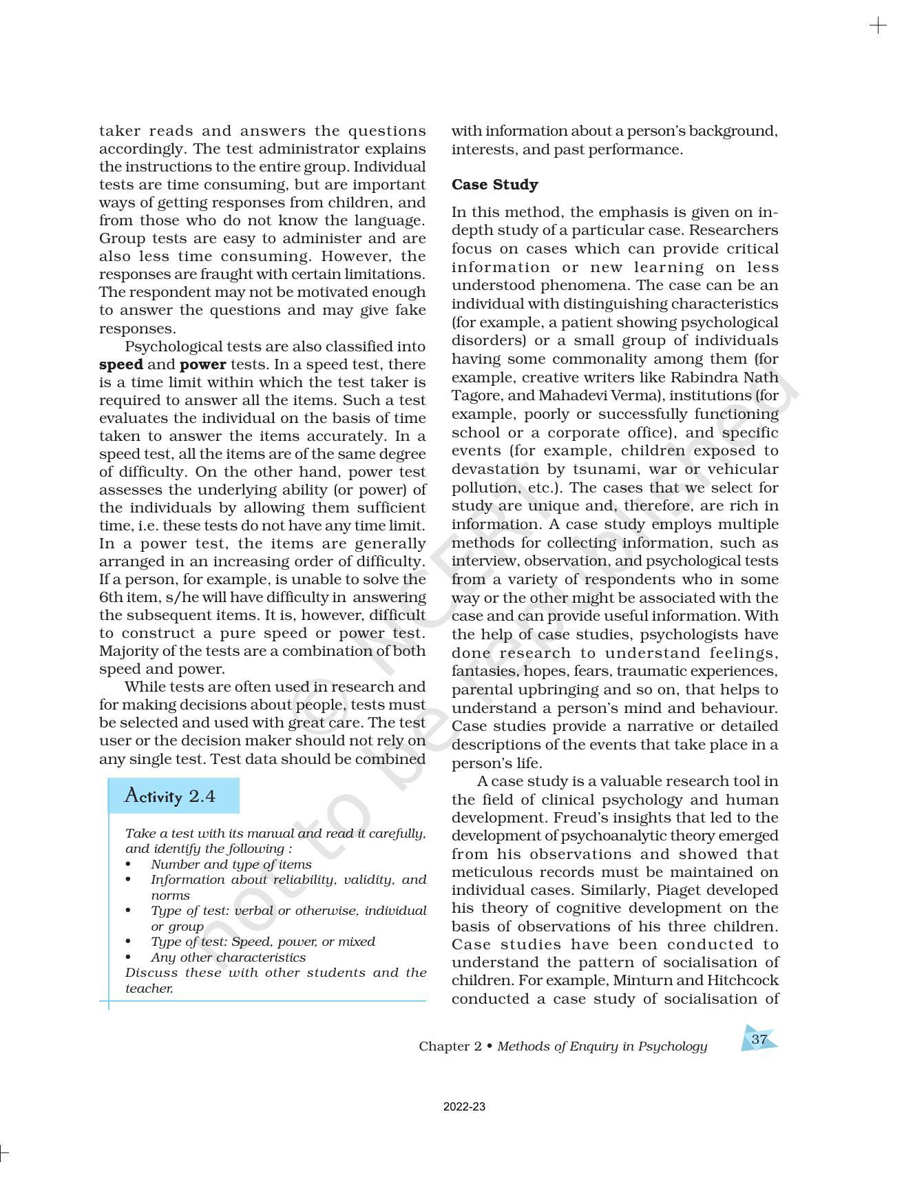NCERT Book for Class 11 Psychology Chapter 2 Methods of Enquiry in Psychology - Page 16