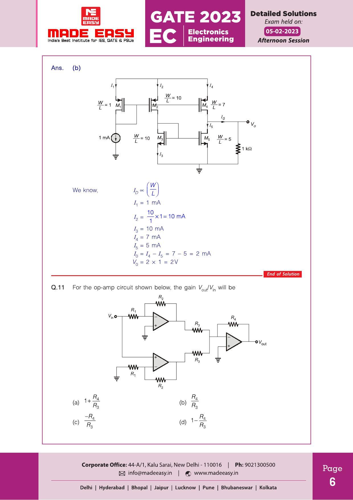 GATE 2023 Electronics and Communication Engineering (EC) Question Paper (Made Easy) - Page 8
