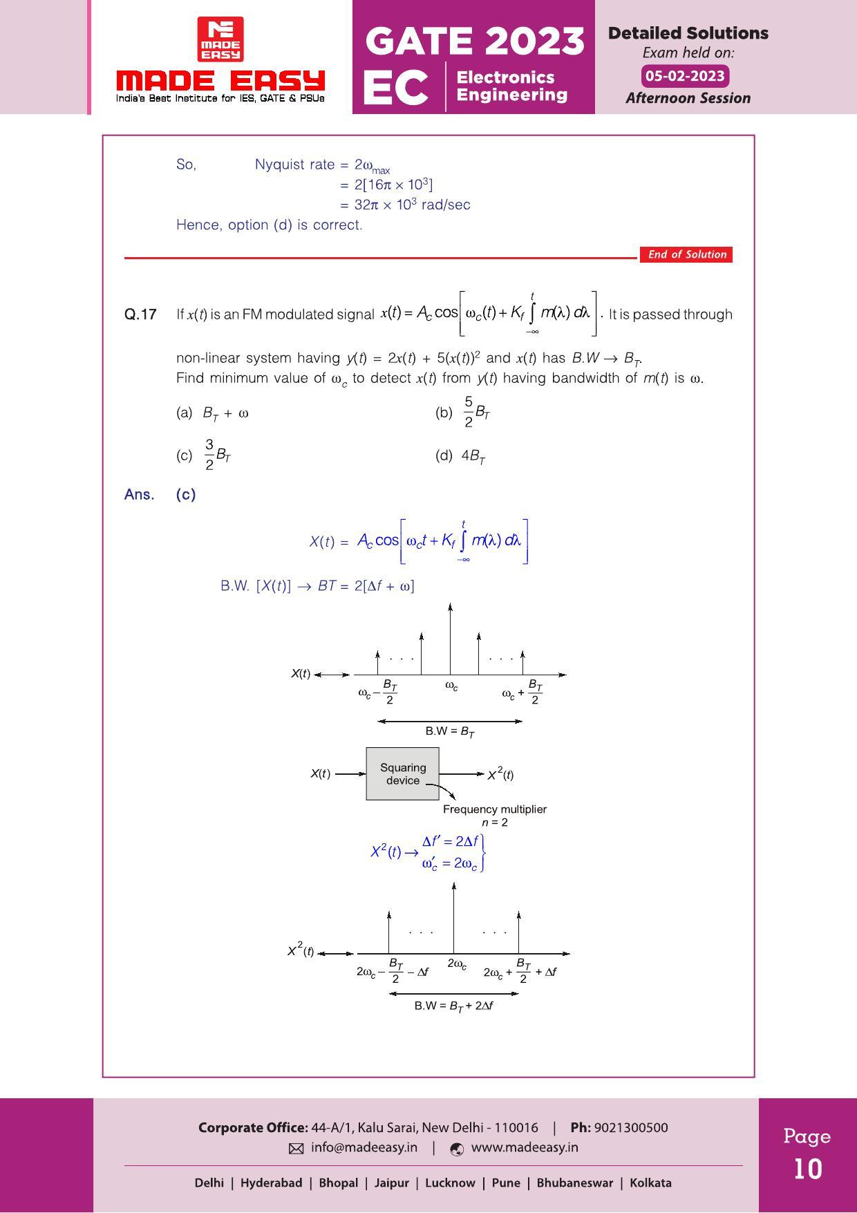 GATE 2023 Electronics and Communication Engineering (EC) Question Paper (Made Easy) - Page 12