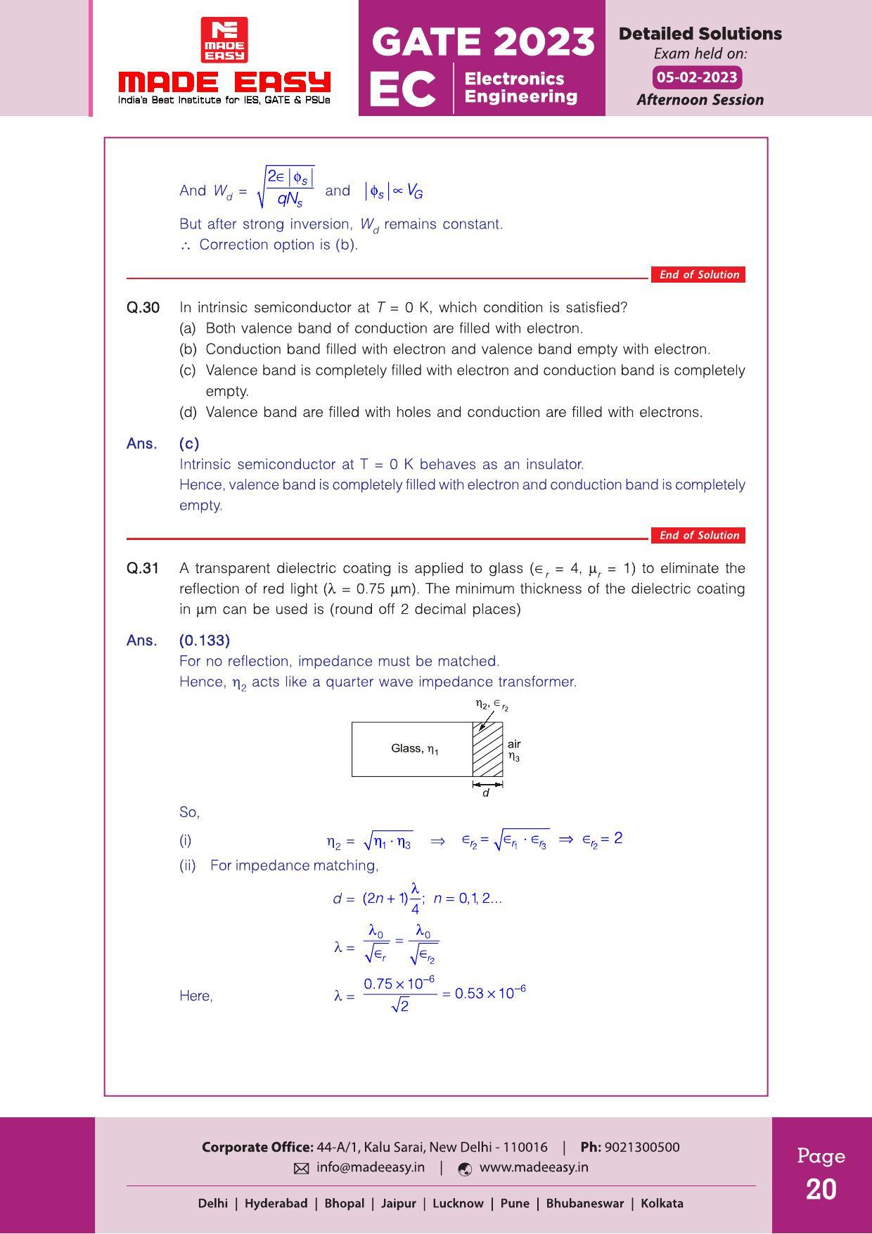 GATE 2023 Electronics and Communication Engineering (EC) Question Paper (Made Easy) - Page 24