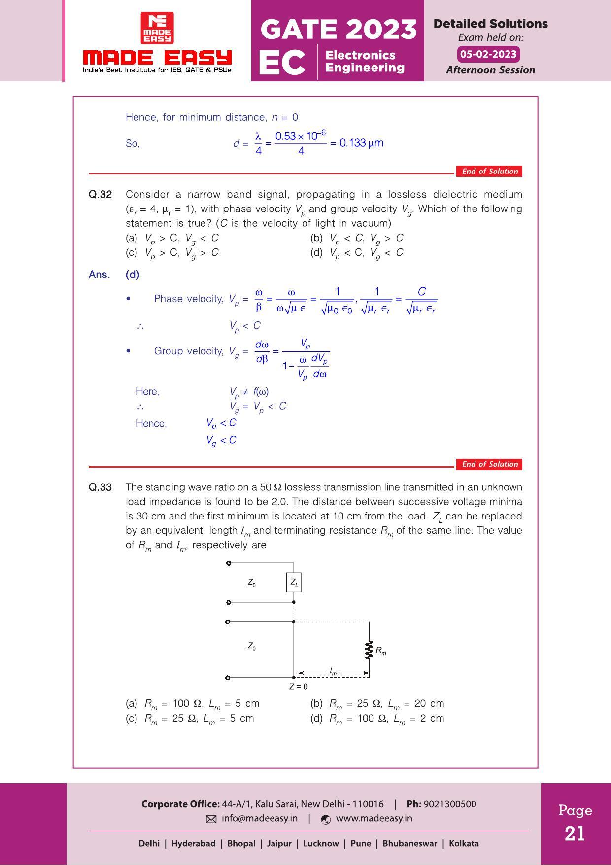 GATE 2023 Electronics and Communication Engineering (EC) Question Paper (Made Easy) - Page 25