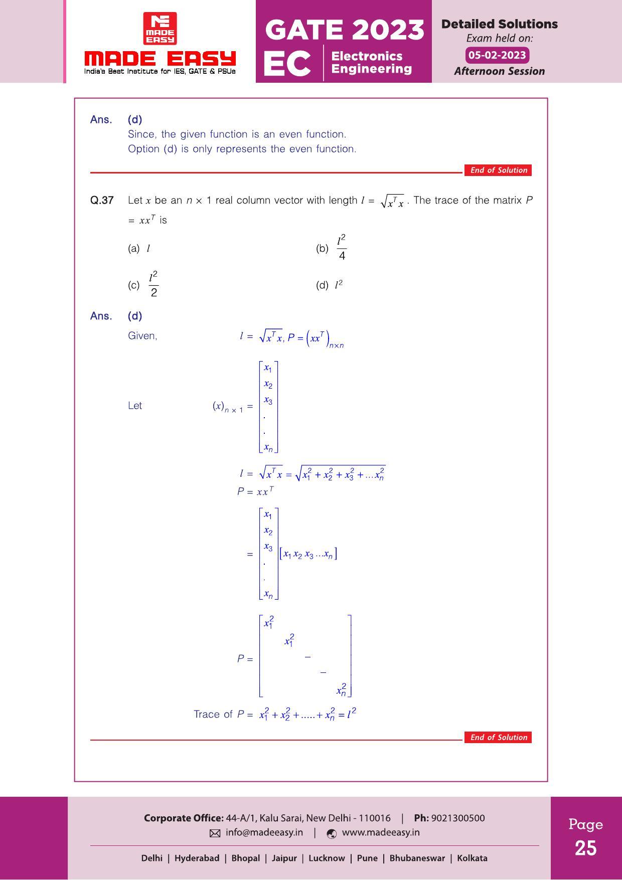 GATE 2023 Electronics and Communication Engineering (EC) Question Paper (Made Easy) - Page 30