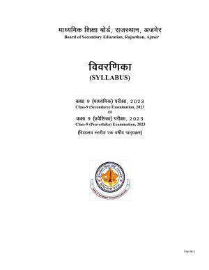 RBSE Class 9 Complete Syllabus 2023