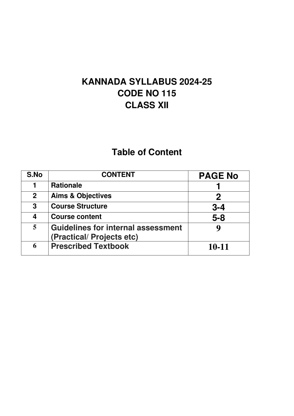 CBSE Class XI & XII Kannada Syllabus - Page 15
