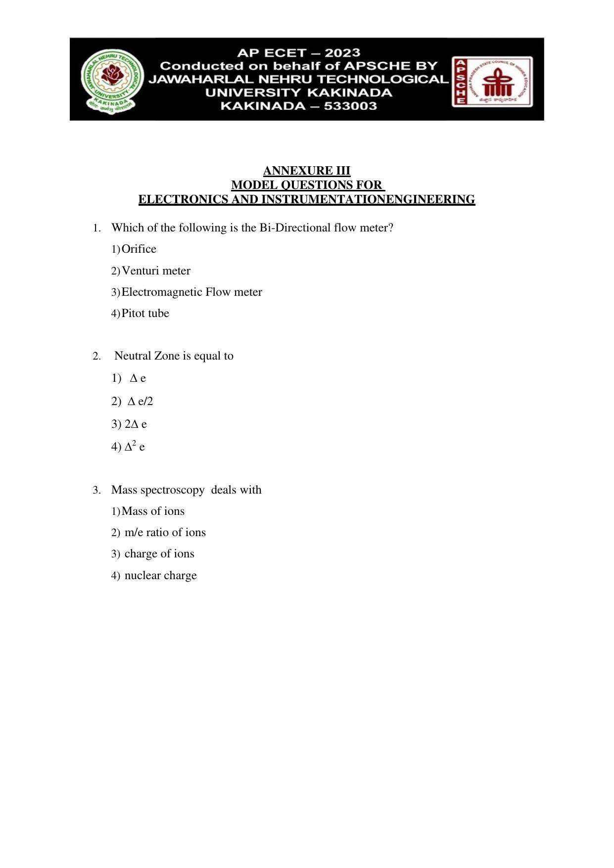 AP ECET ELECTRONICS AND INSTRUMENTATION ENGINEERING Syllabus - Page 4